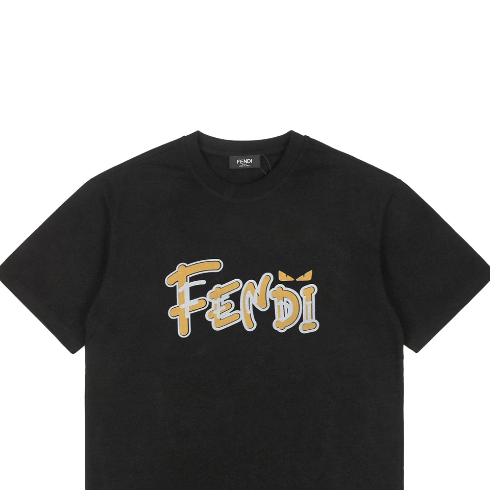 F Cartoon Yellow Letter Print T-Shirt11.jpeg