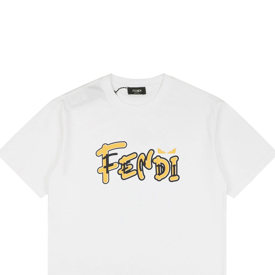 F Cartoon Yellow Letter Print T-Shirt4.jpeg