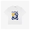 L Graffiti Floral Logo Flocked Paint T-Shirt (White/Black)