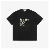 L Graffiti Multicolor Anagram Flower Embroidery T-Shirt (Black/White)