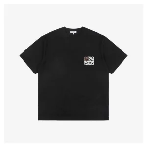 L Khaki Color-Block Floral Logo Embroidered T-Shirt