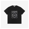 L Neon Floral Logo Embroidered T-Shirt with Dark Logo (Black/White)
