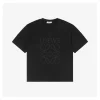 L Seamed Floral Embroidered Cotton T-Shirt (Black/White)