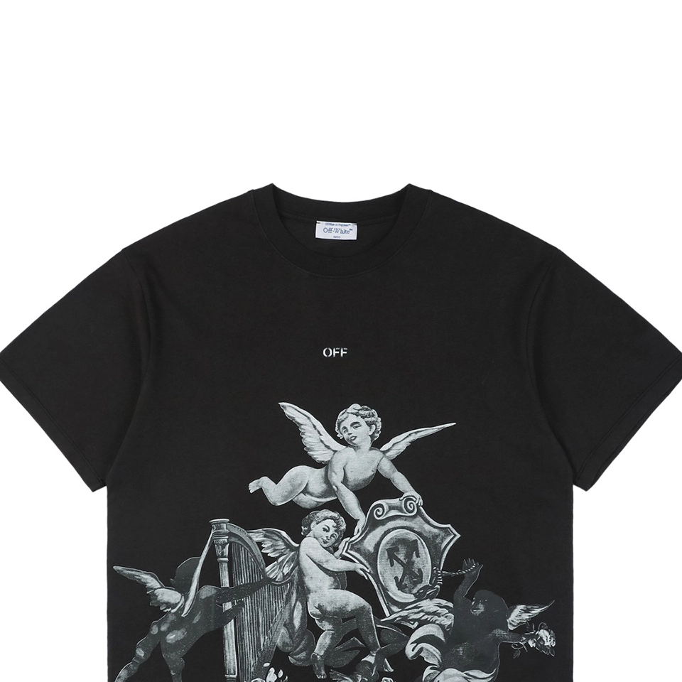 OFF WHITE CO VIRGIL Angel with Harp Graphic T-Shirt
