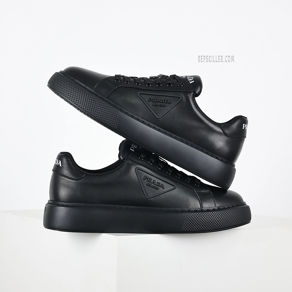 PD Black Leather Low Top Sneakers
