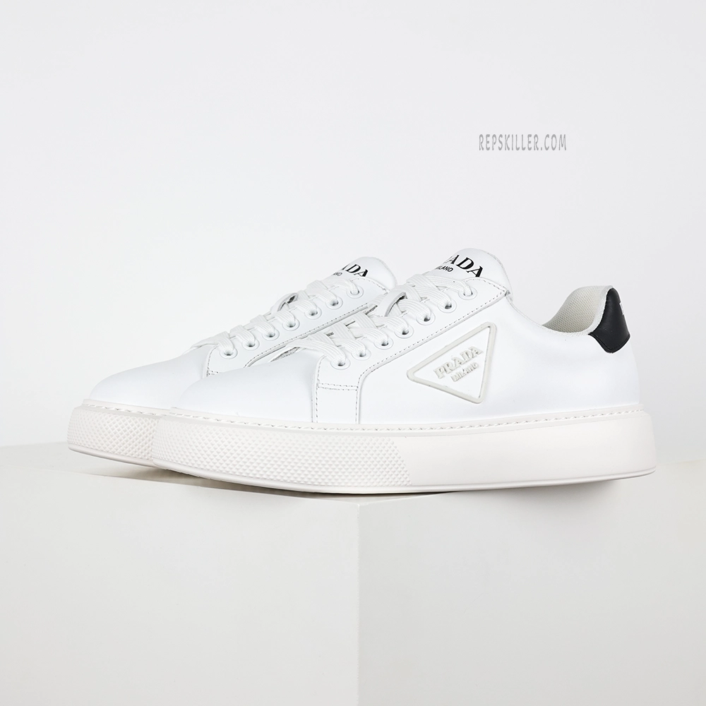 PD Vitello Soft Rubber Triangle Logo Low Top Sneakers White