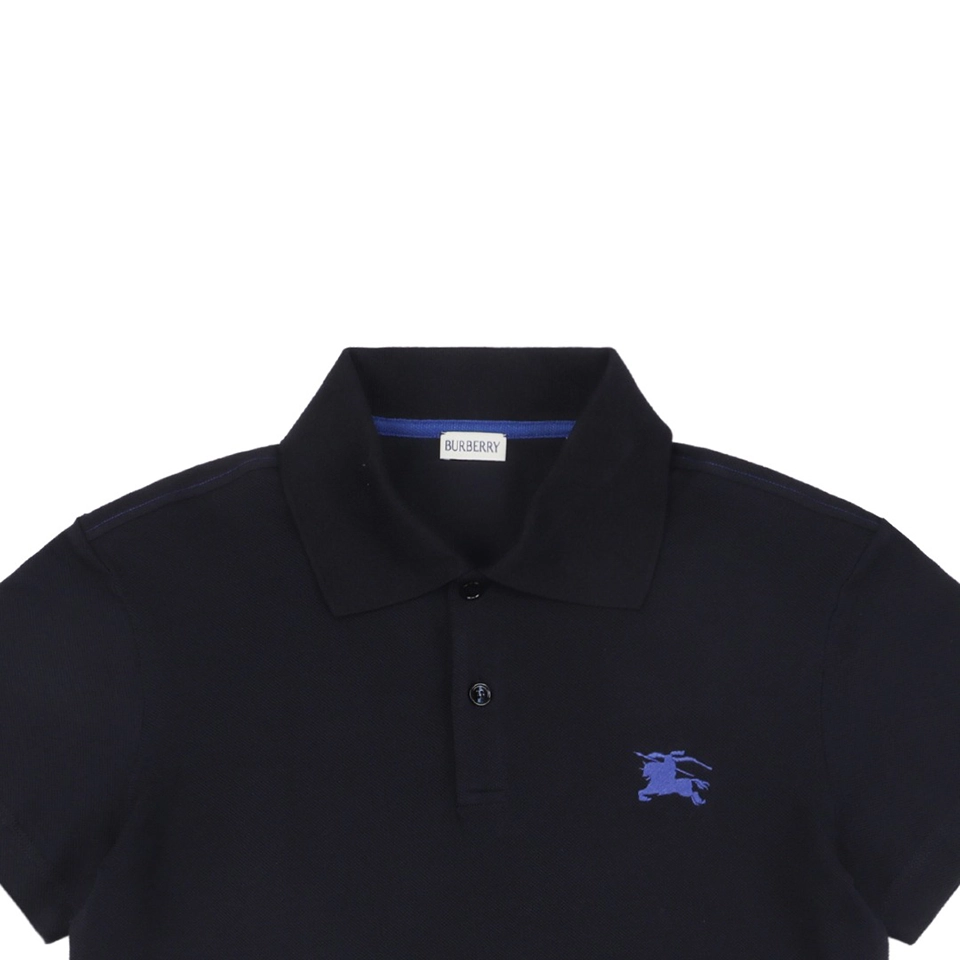 BBry Blue Equestrian Knight Logo Embroidered Polo Shirt