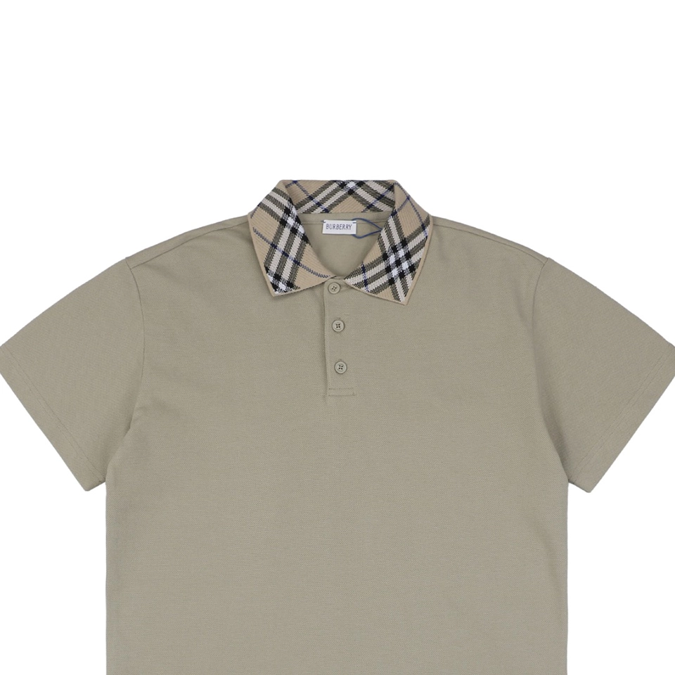 BBry Check Collar Polo Shirt Khaki
