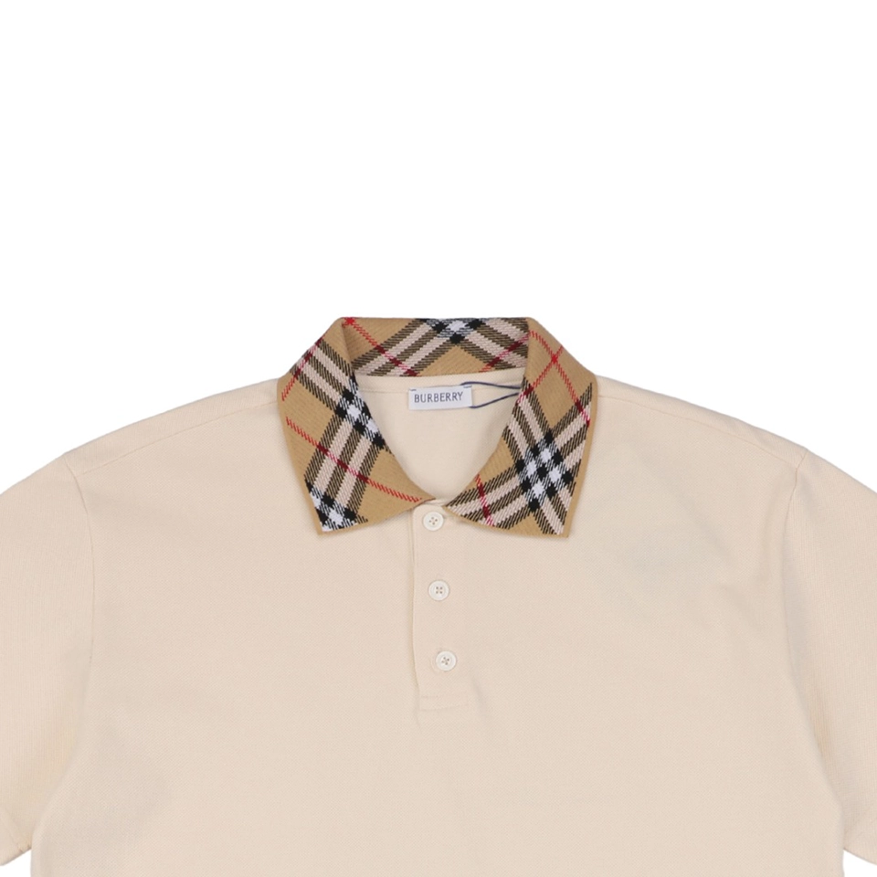 BBry Check Collar Polo Shirt Beige