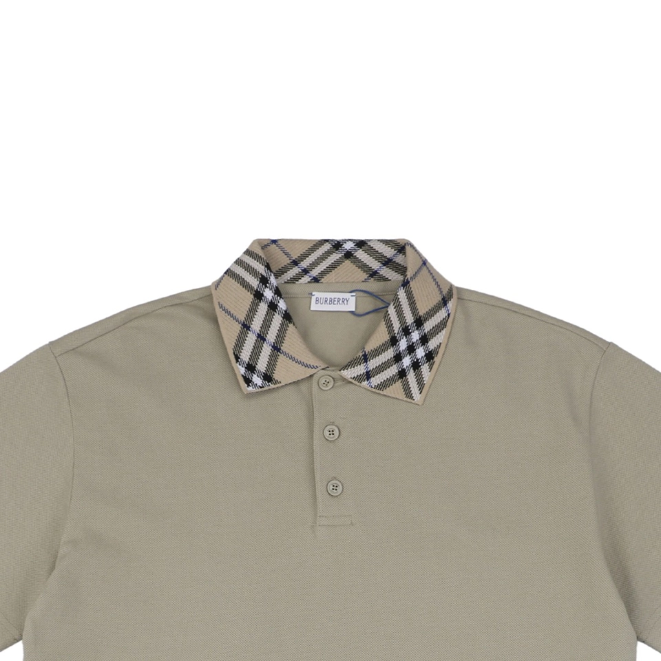 BBry Check Collar Polo Shirt Khaki