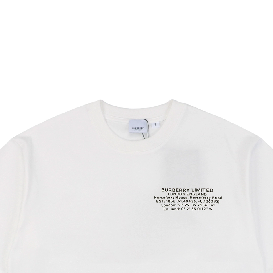 BBry Geocoordinates Rubber Print T-shirt White