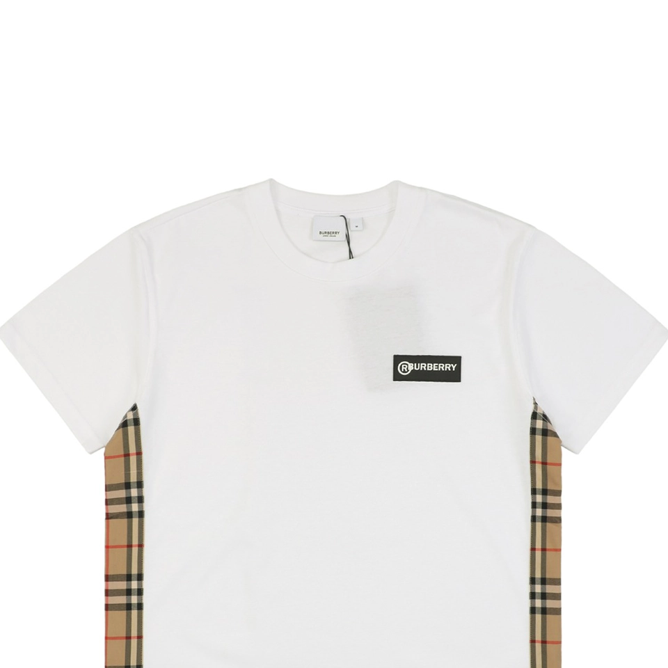 BBry Side Panel Check T-shirt White