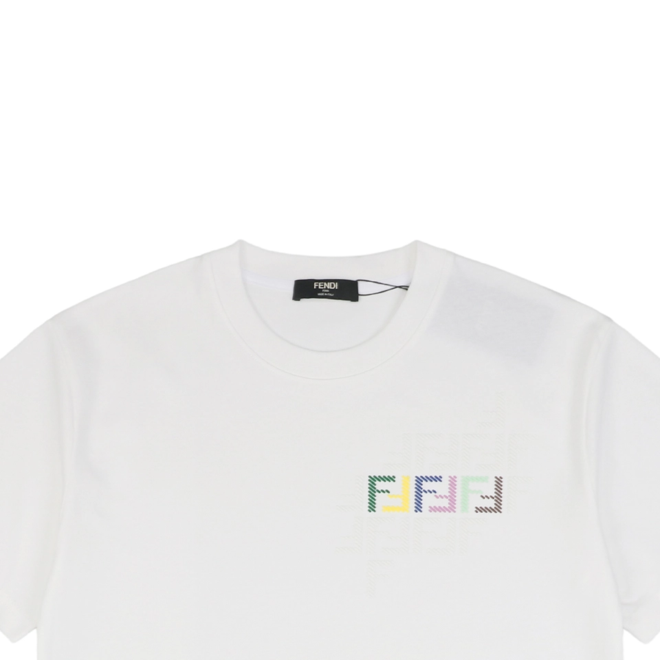 F Colorful FF Puffy Print T-shirt White