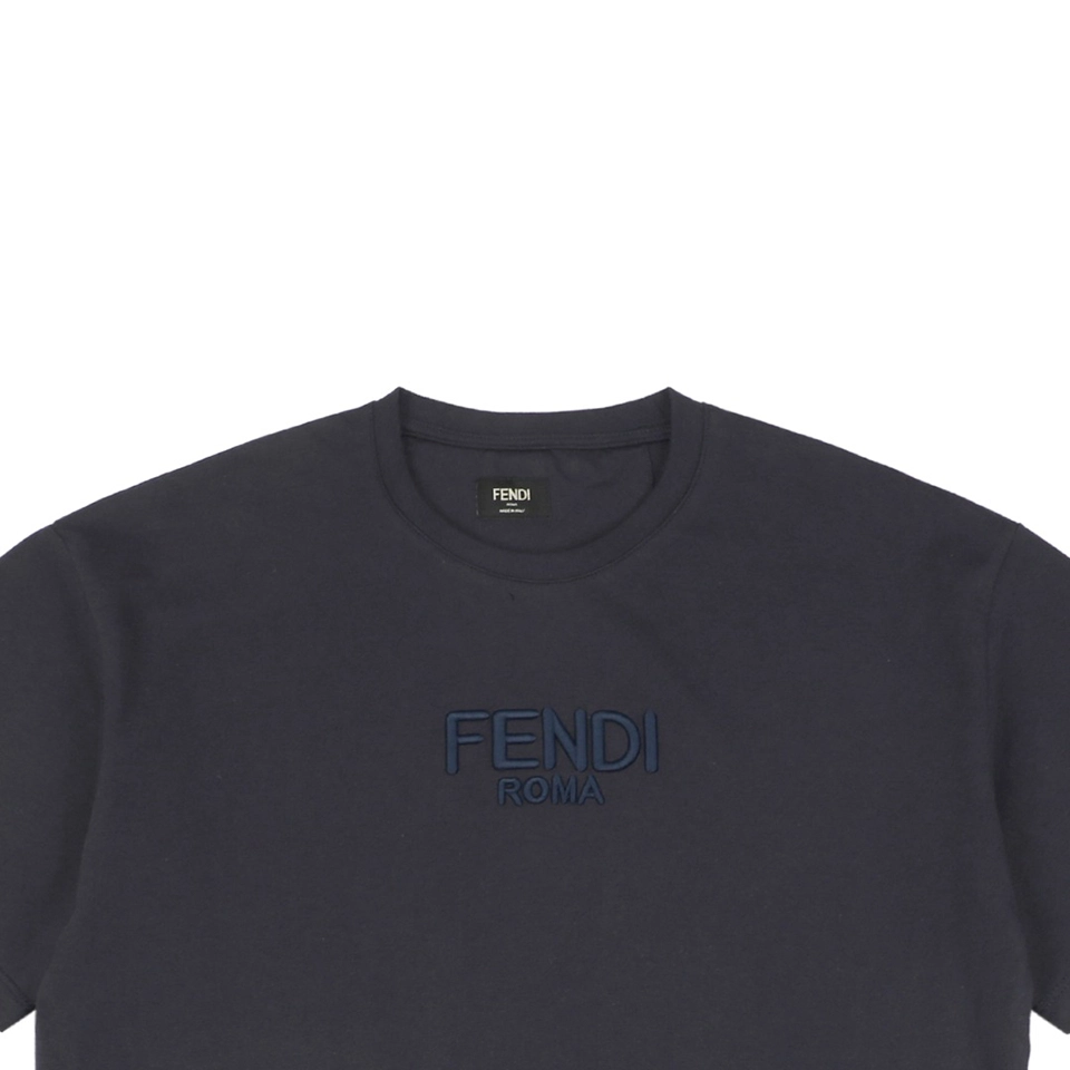 F Front Logo Embroidered T-shirt Black