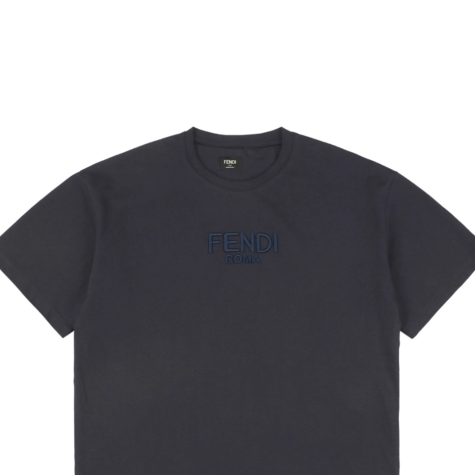 F Front Logo Embroidered T-shirt Black