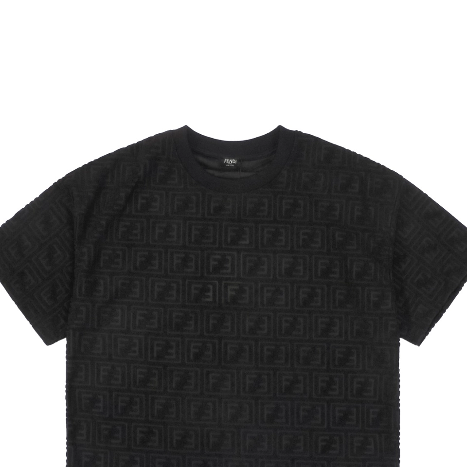 F Full-Print Jacquard Box Logo T-shirt Black