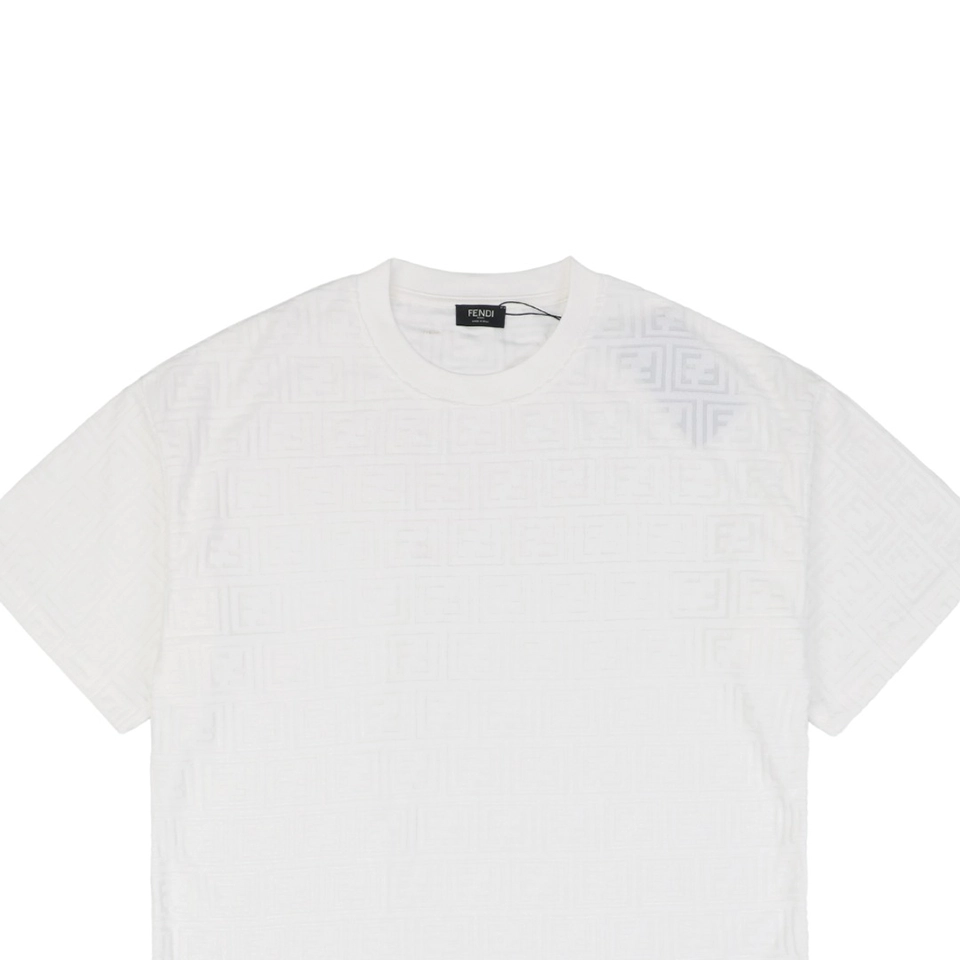 F Full-Print Jacquard Box Logo T-shirt White