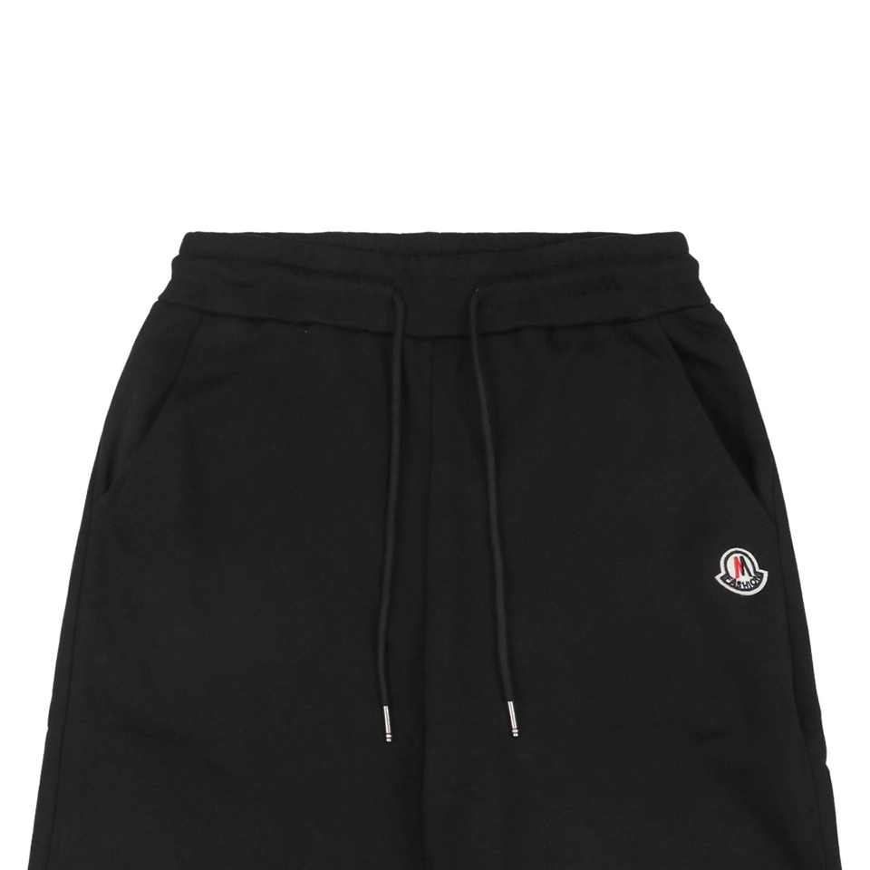 Mxxcler Logo Patch Back Pocket Stripe Shorts Black