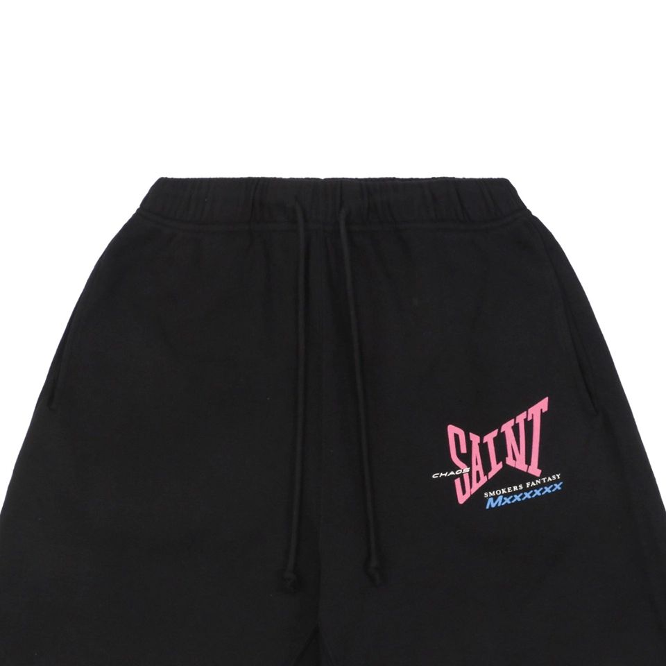 Saint Michael Ribon Saint Graphic Shorts Black