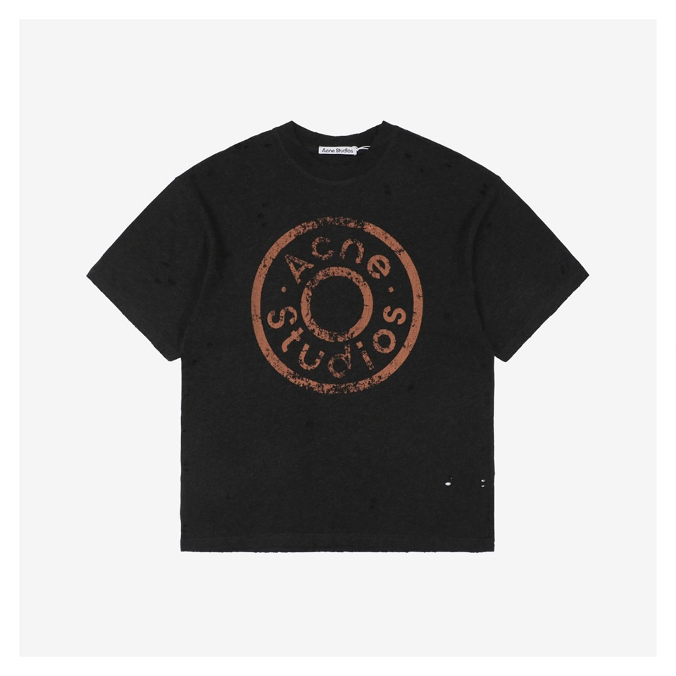 Acne Studios Circle Stamp Distressed T-shirt