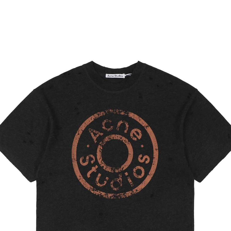 Acne Studios Circle Stamp Distressed T-shirt
