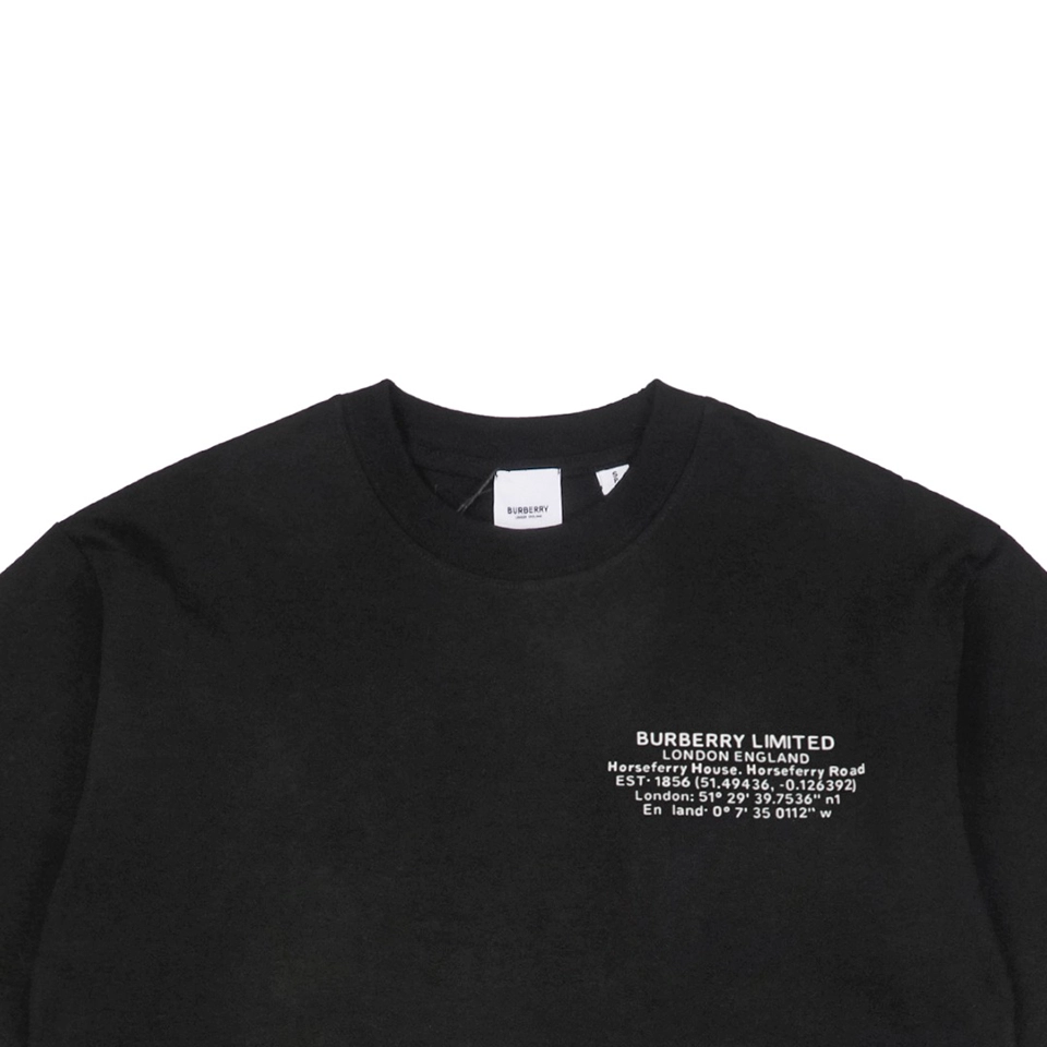 BBry Geographical Coordinates Print T-shirt Black