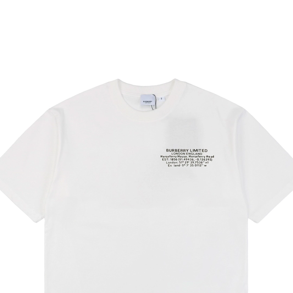 BBry Geographical Coordinates Print T-shirt White