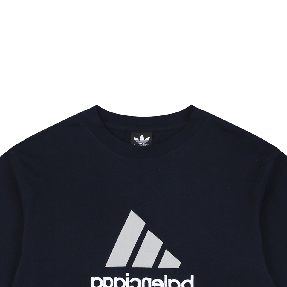 Balenciaga Paris Triple Stripe Reversible T-Shirt - Black Front side