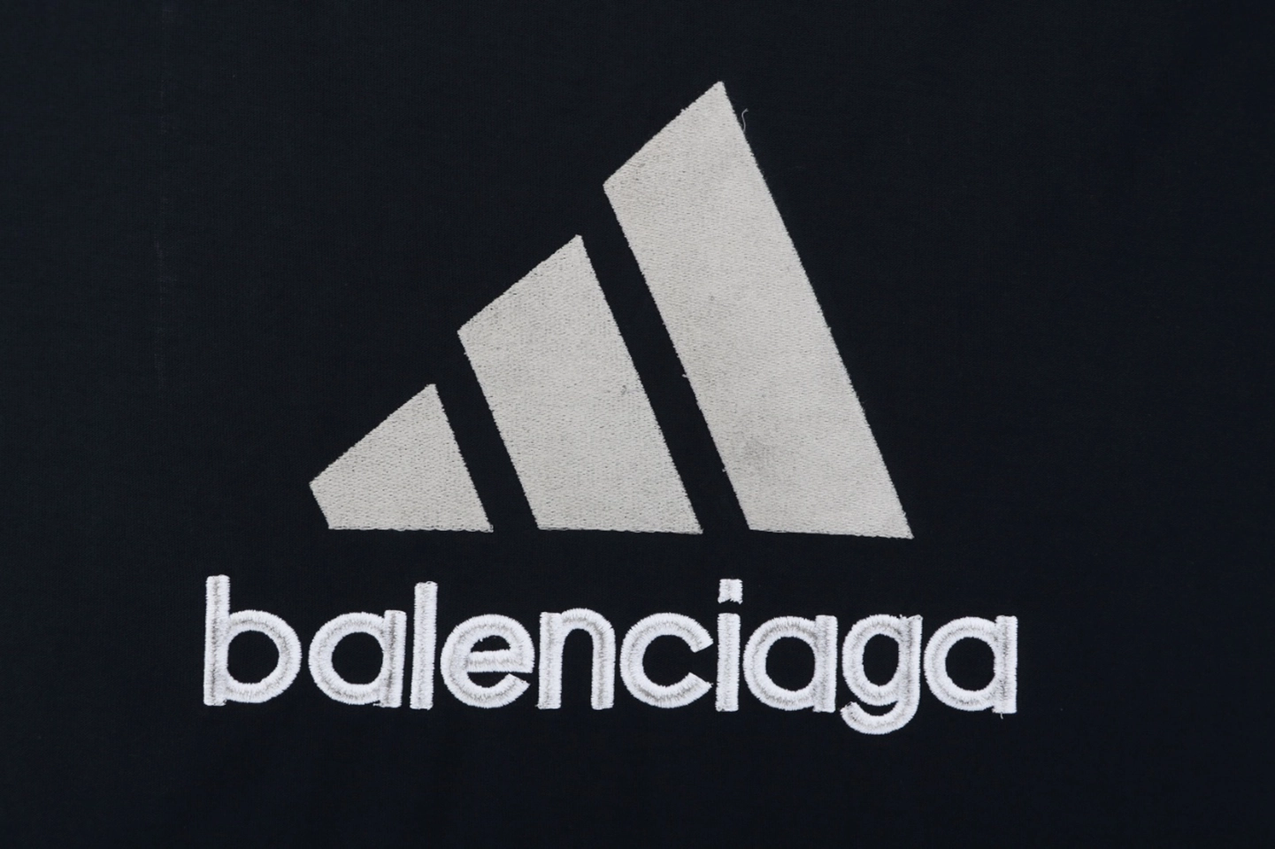 Balenciaga Paris Triple Stripe Reversible T-Shirt - Black Back side Front Print