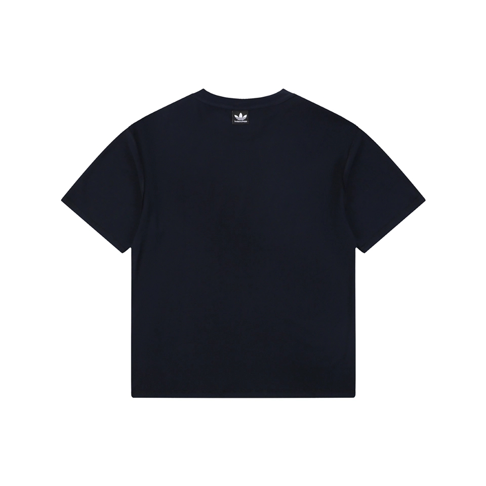 Balenciaga Paris Triple Stripe Reversible T-Shirt - Black Back side Back view