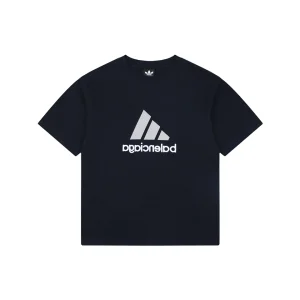 Balenciaga Paris Triple Stripe Reversible T-Shirt - Black Front side Front view
