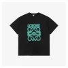 L Neon Anagram Embroidery T-shirt (Black/Beige)