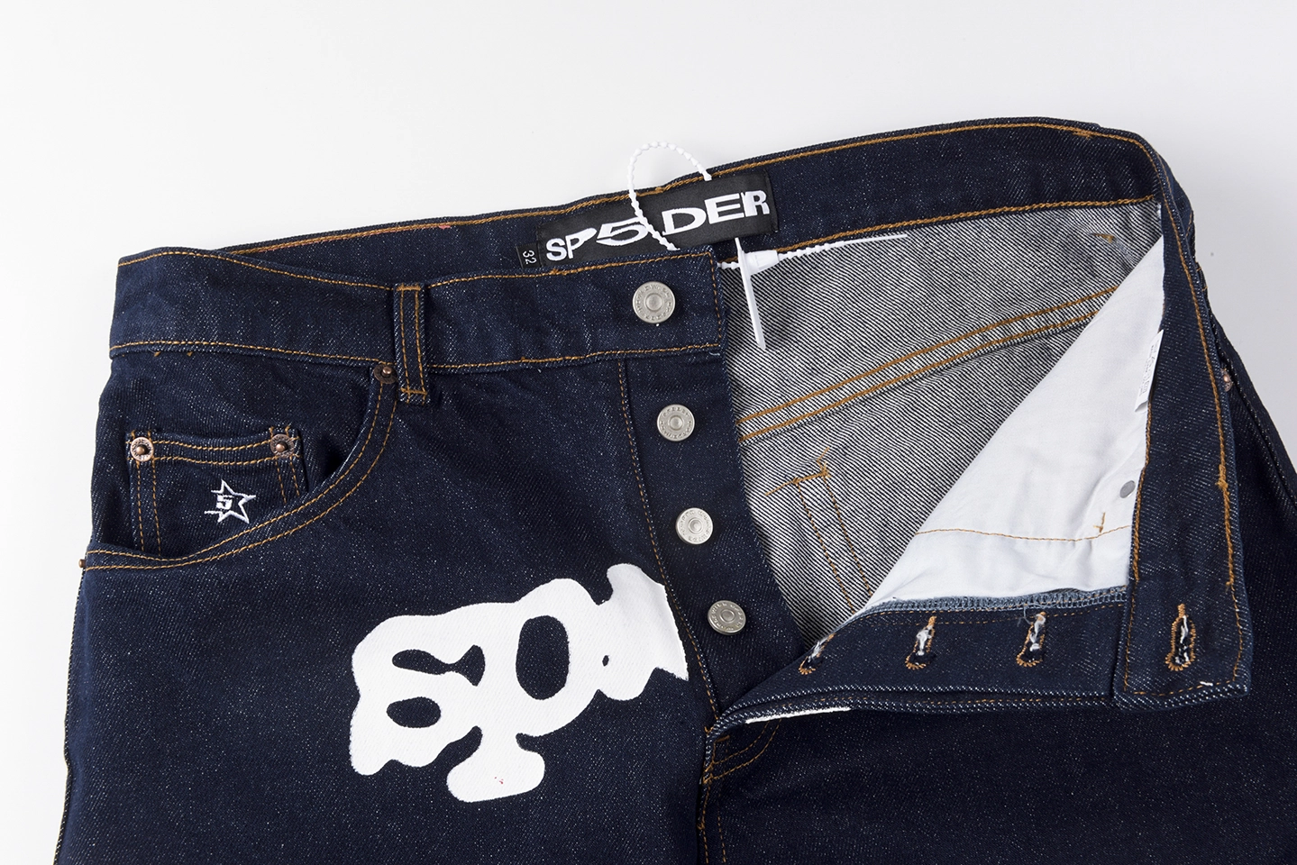 Sp5der 555555 Denim Unisex Casual Shorts8