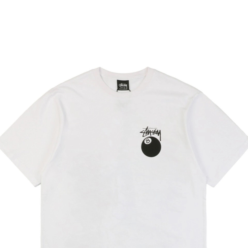 Stussy 8 Ball Logo Print T-shirt White