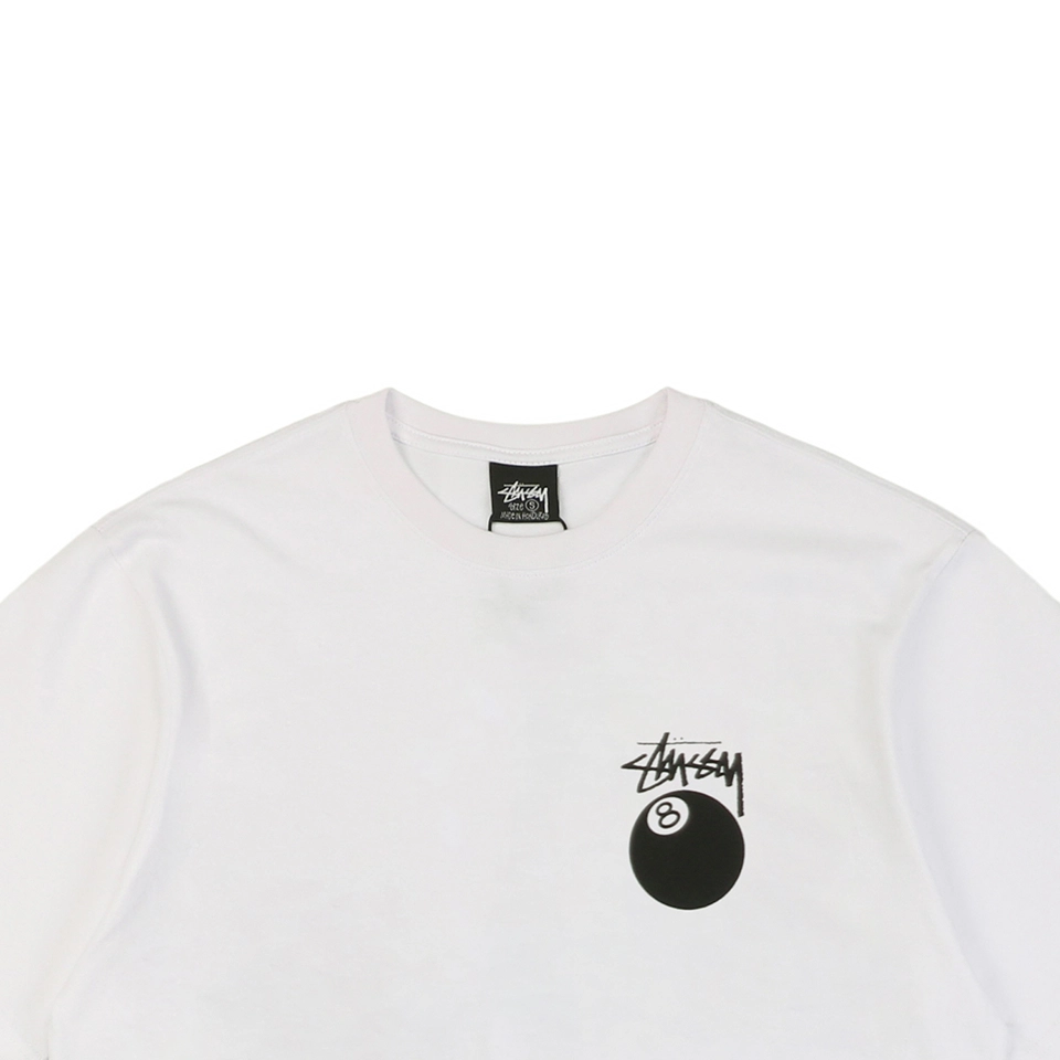 Stussy 8 Ball Logo Print T-shirt White