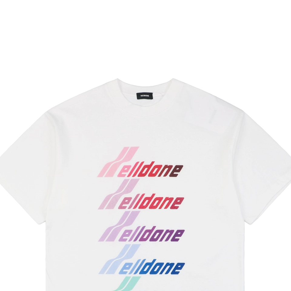 We11done Multicolor Gradient Logo T-shirt White