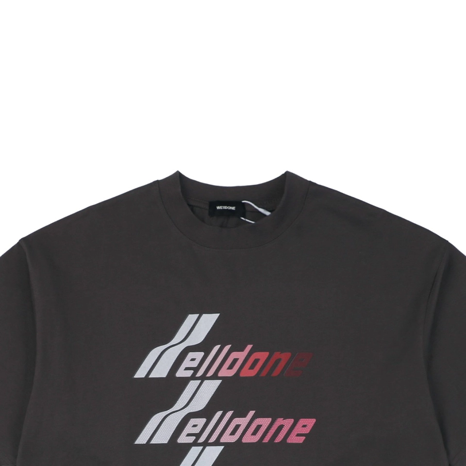 We11done Multicolor Gradient Logo T-shirt Grey