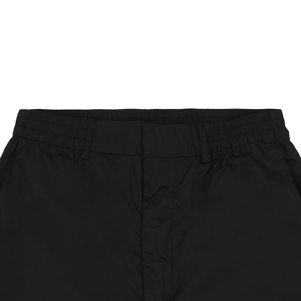 F Solid Color Bermuda Shorts Black