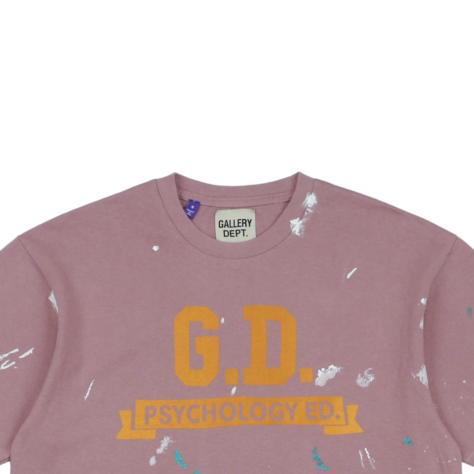 Gallery Dept GD Scroll Letter Print T-shirt - Dirty Pink