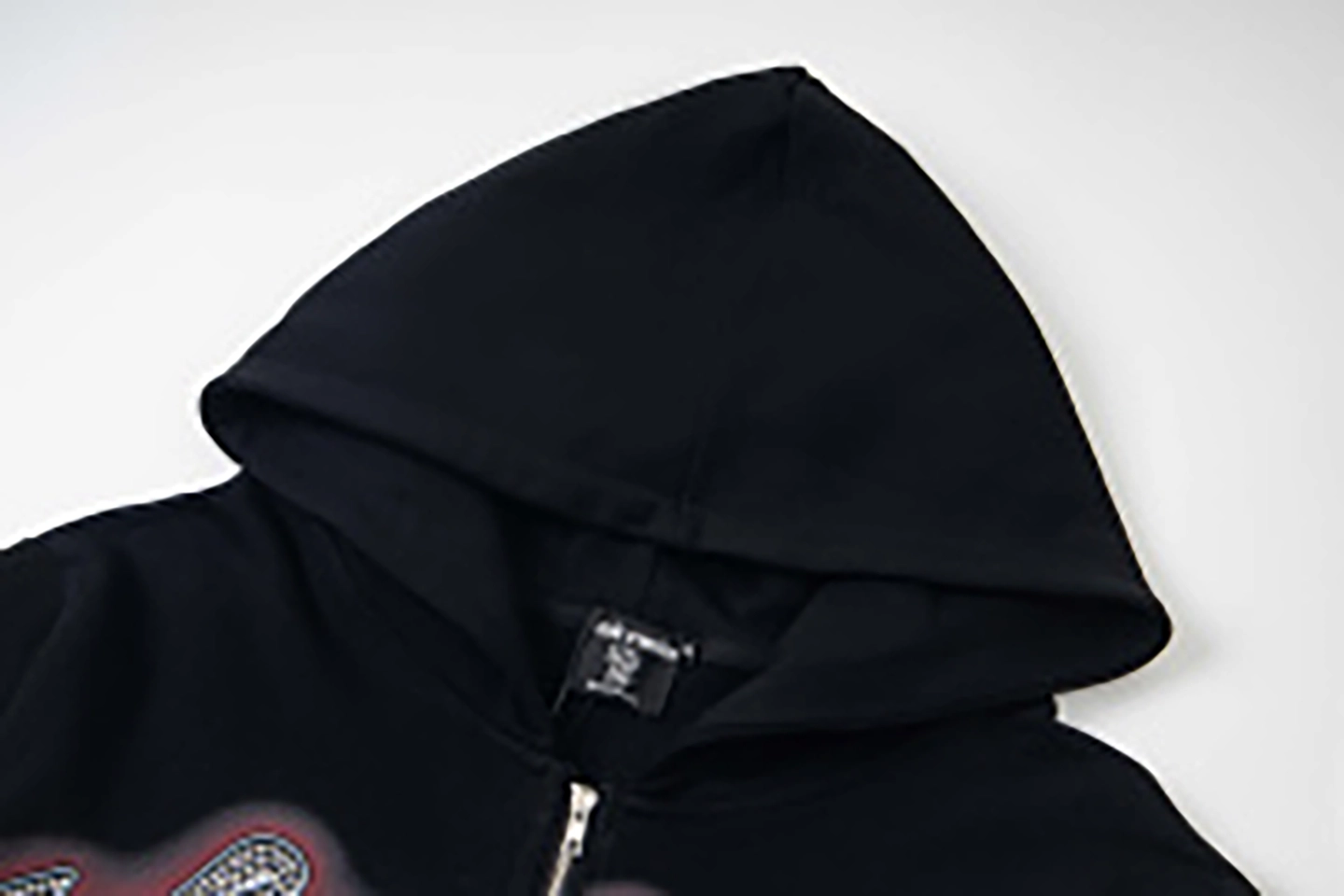 Mixed Emotion Angel Graphic Zip Black Hoodie12