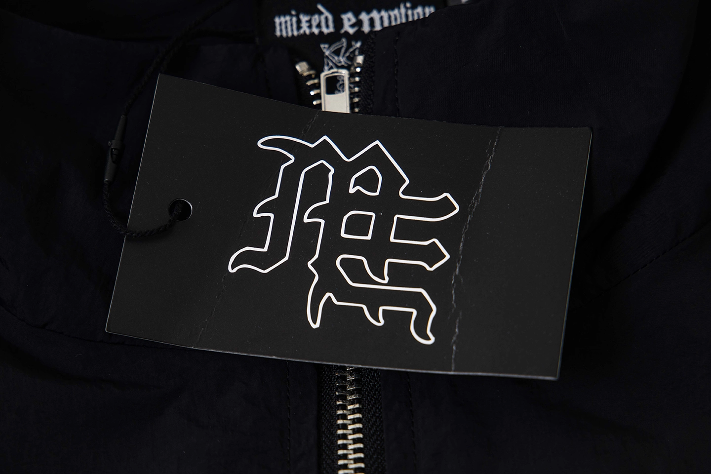 Mixed Emotion Rhinestone Logo Track Black Jacket4