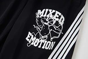 Mixed Emotion Rose Crest Track Pants Black