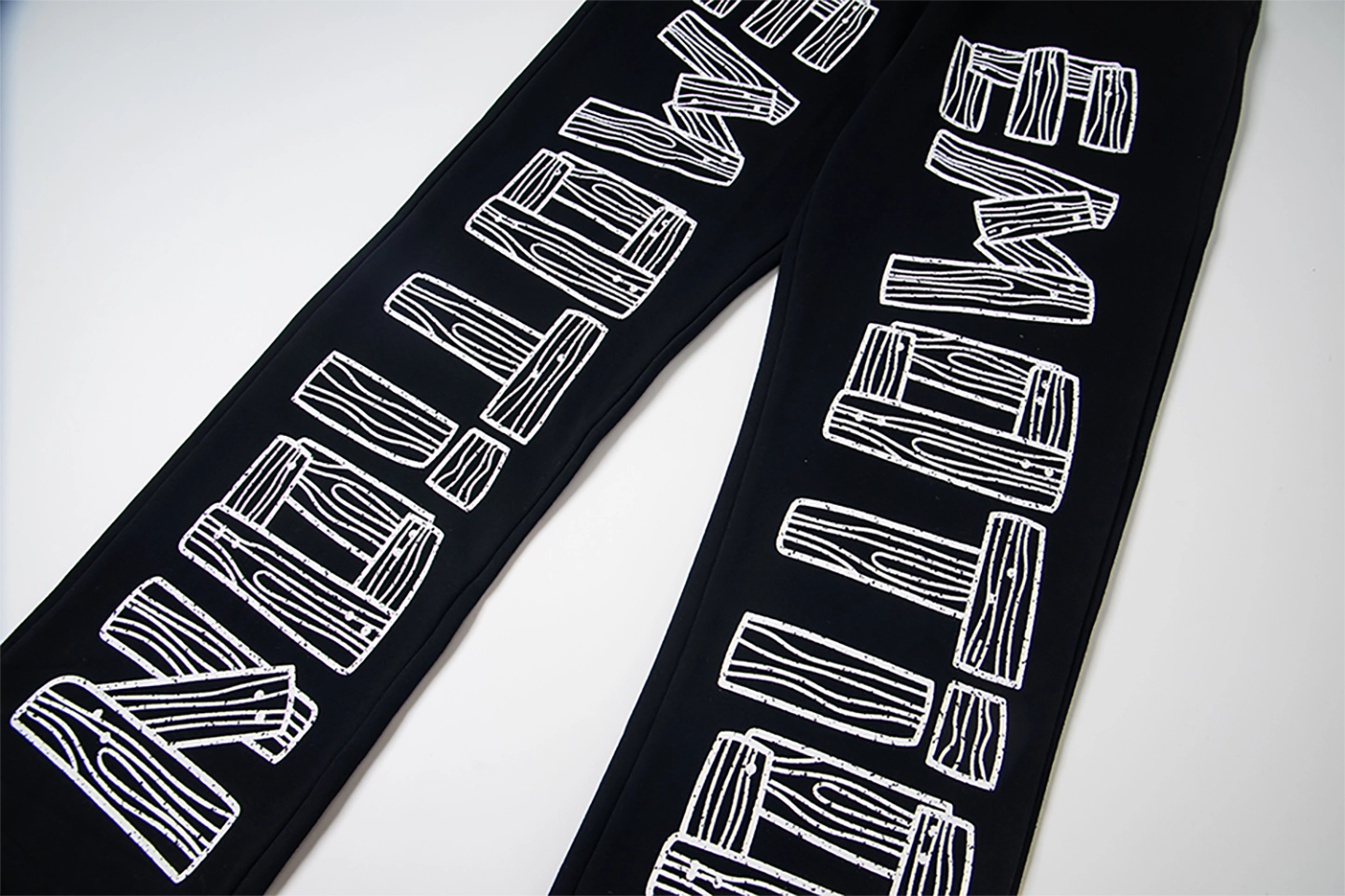 Mixed Emotion Woodcut Letter Black Pants7