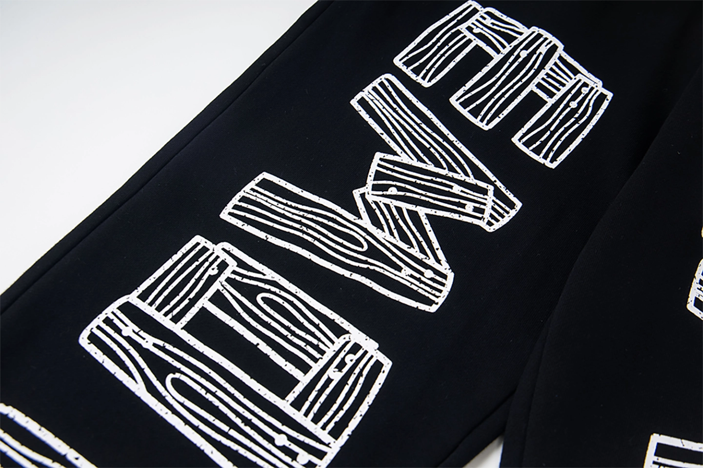 Mixed Emotion Woodcut Letter Black Pants9