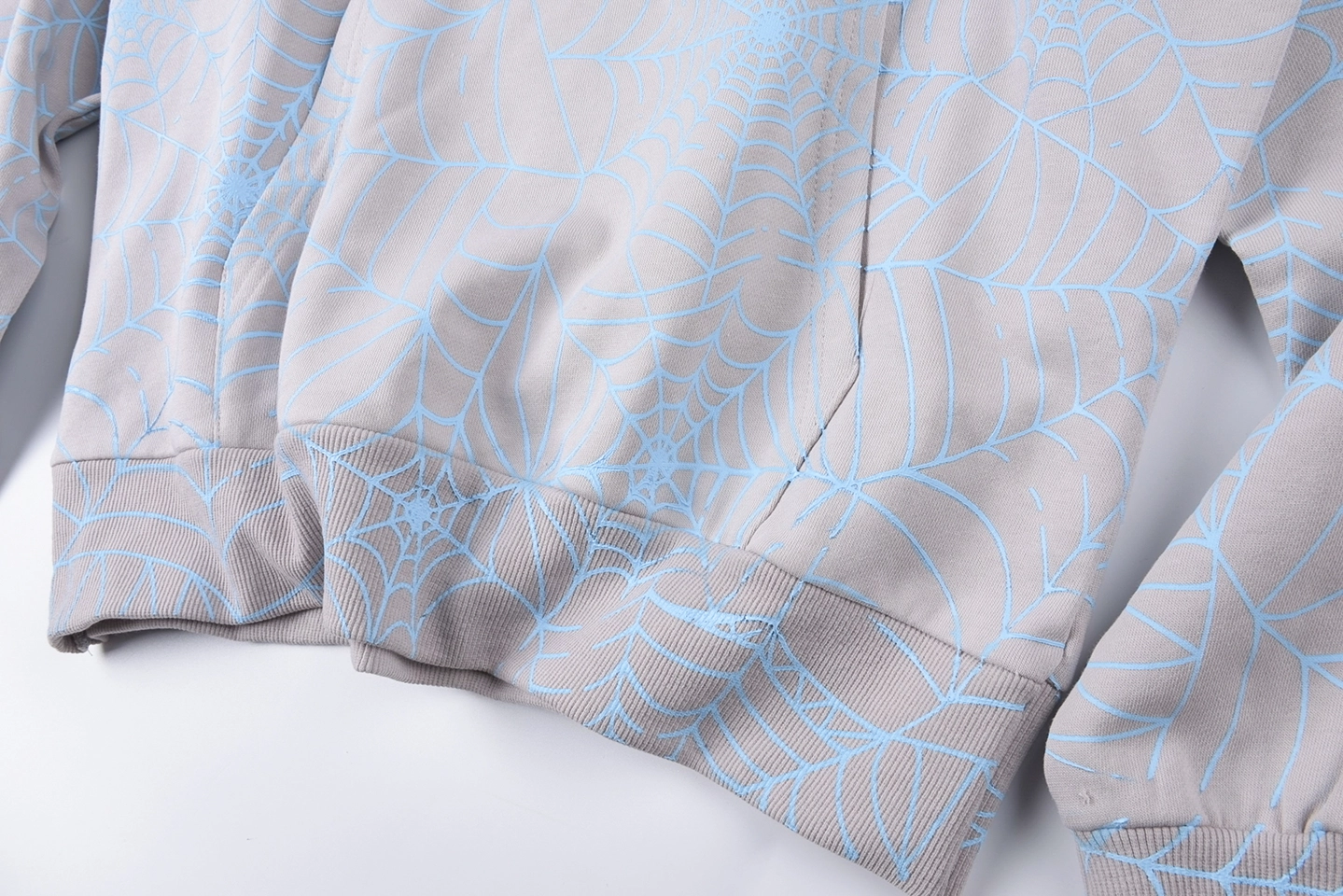 Sp5der 555555 Slate Gray Web Hoodie6