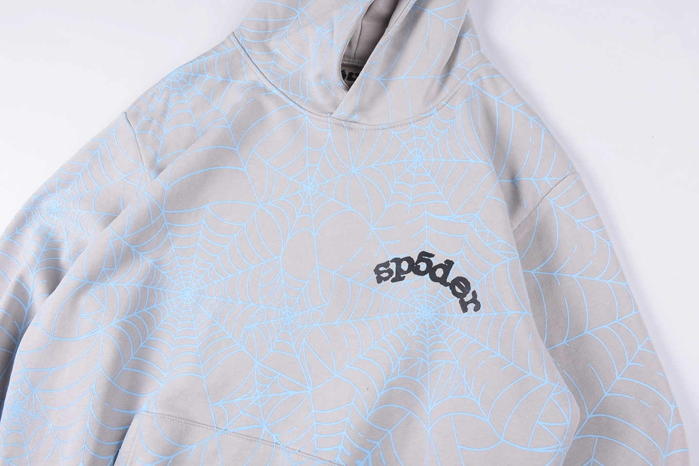 Sp5der 555555 Slate Gray Web Hoodie7