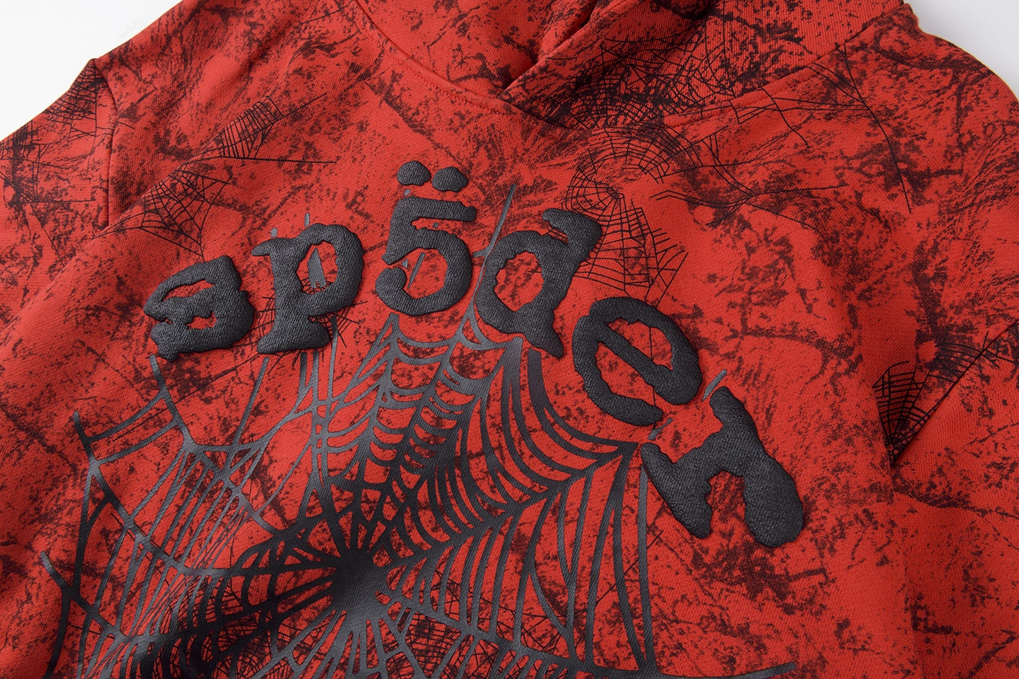 Sp5der 555555 Vintage Spider Web Print Hoodie1