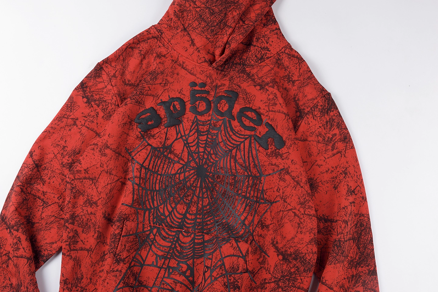 Sp5der 555555 Vintage Spider Web Print Hoodie11
