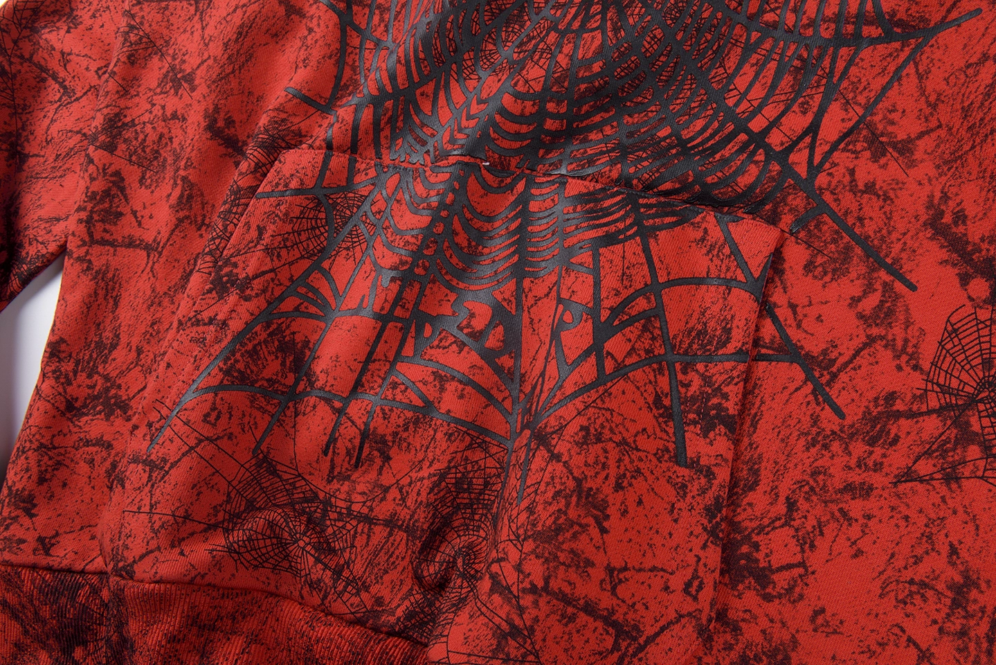 Sp5der 555555 Vintage Spider Web Print Hoodie6