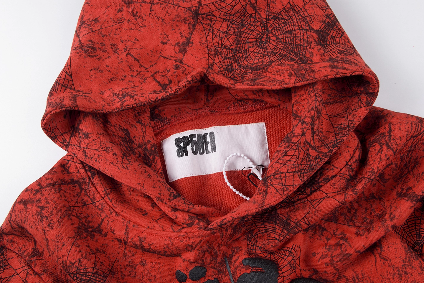 Sp5der 555555 Vintage Spider Web Print Hoodie8